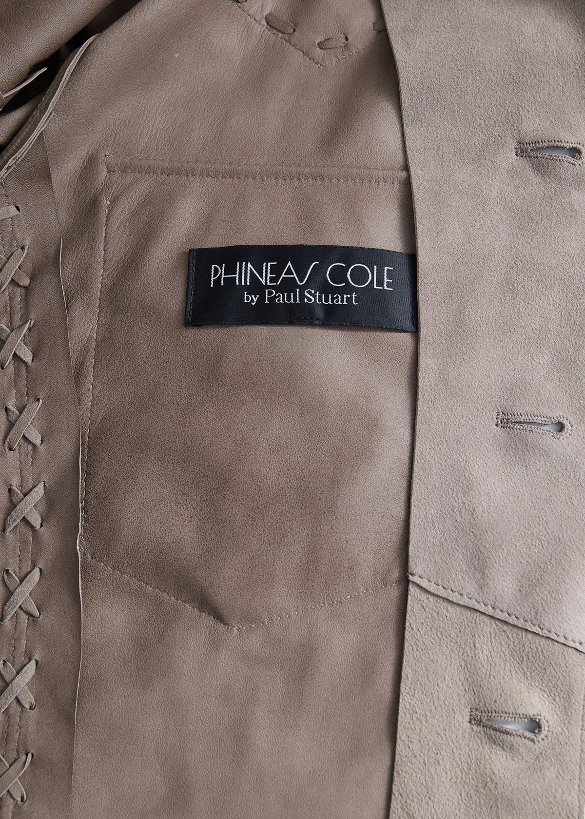 Suede Whipstitch Jacket Taupe - Paul Stuart
