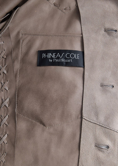 Suede Whipstitch Jacket Taupe - Paul Stuart