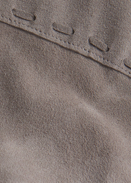 Suede Whipstitch Jacket Taupe - Paul Stuart