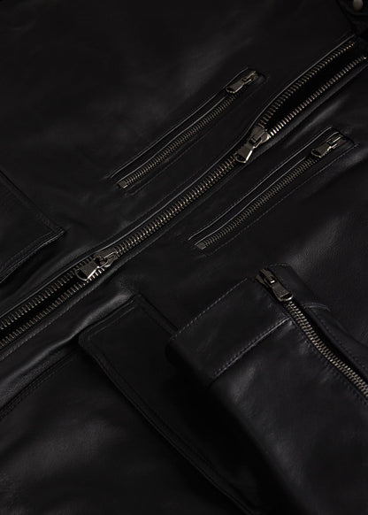Modern Leather Bomber Jacket Black - Paul Stuart