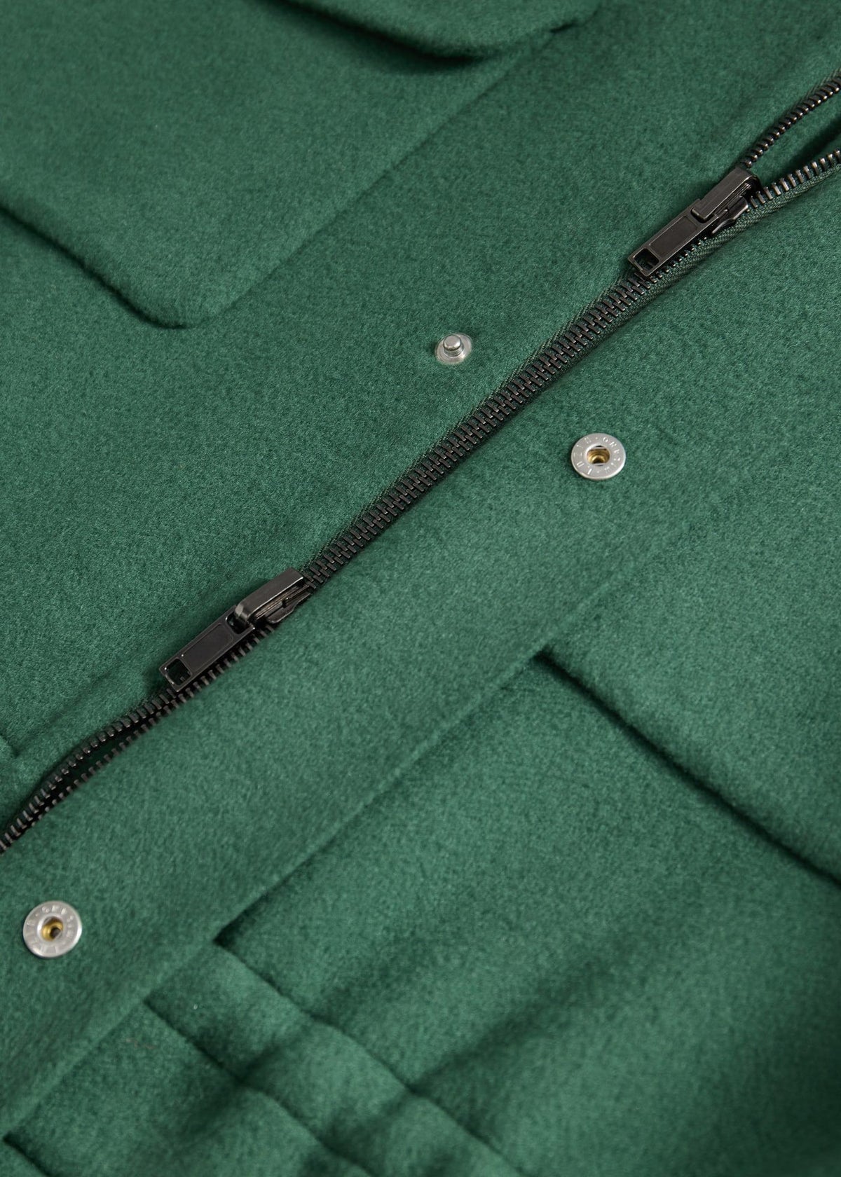 Double Faced Cashmere Field Jacket Green/Charcoal - Paul Stuart