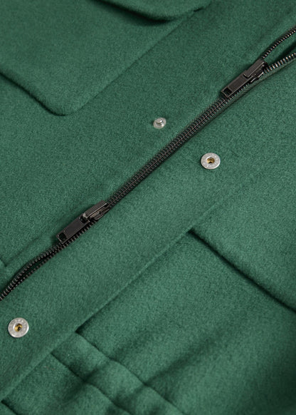 Double Faced Cashmere Field Jacket Green/Charcoal - Paul Stuart