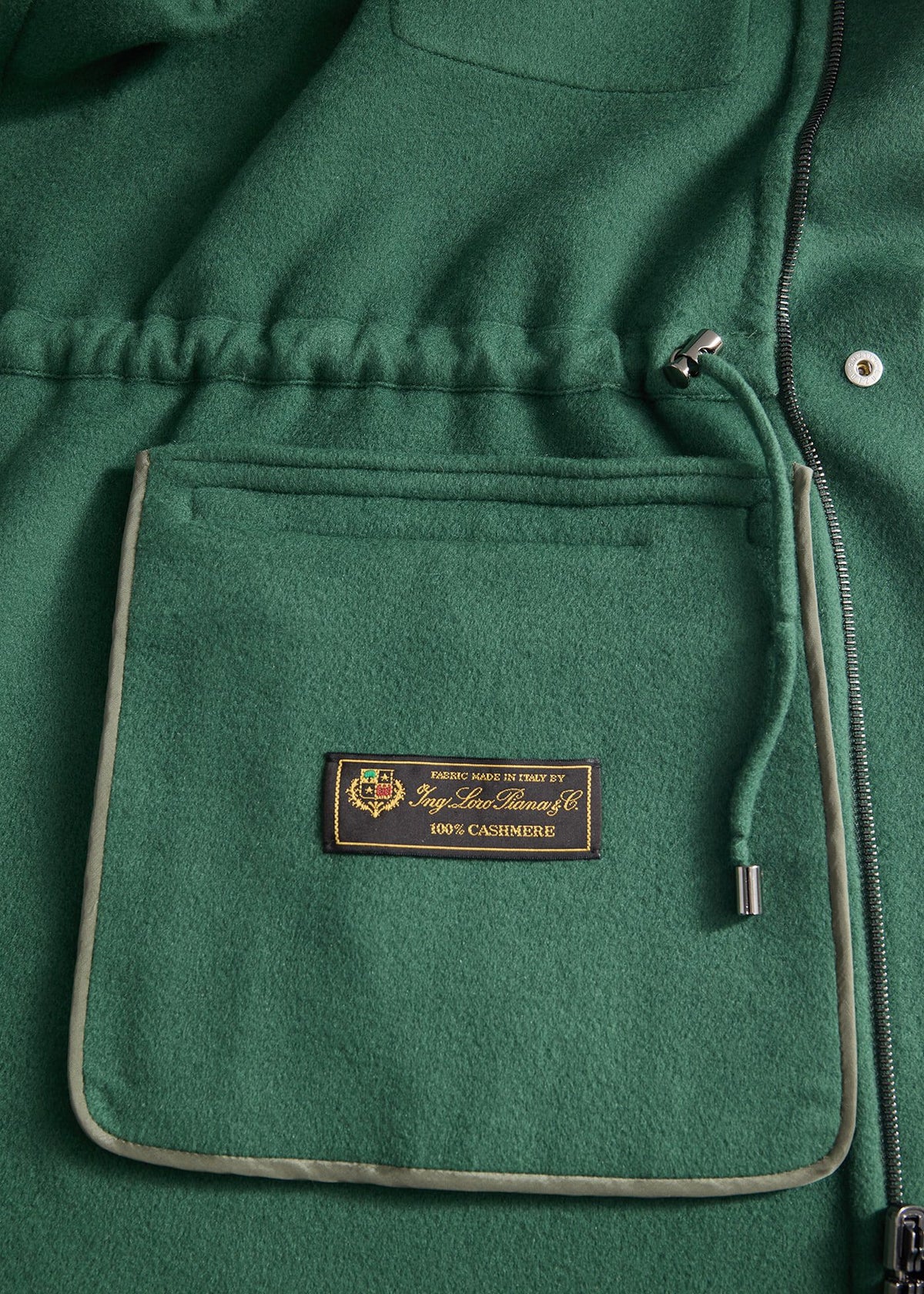 Double Faced Cashmere Field Jacket Green/Charcoal - Paul Stuart