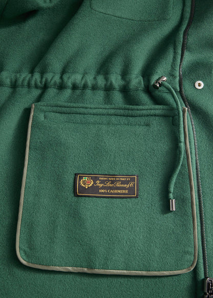 Double Faced Cashmere Field Jacket Green/Charcoal - Paul Stuart