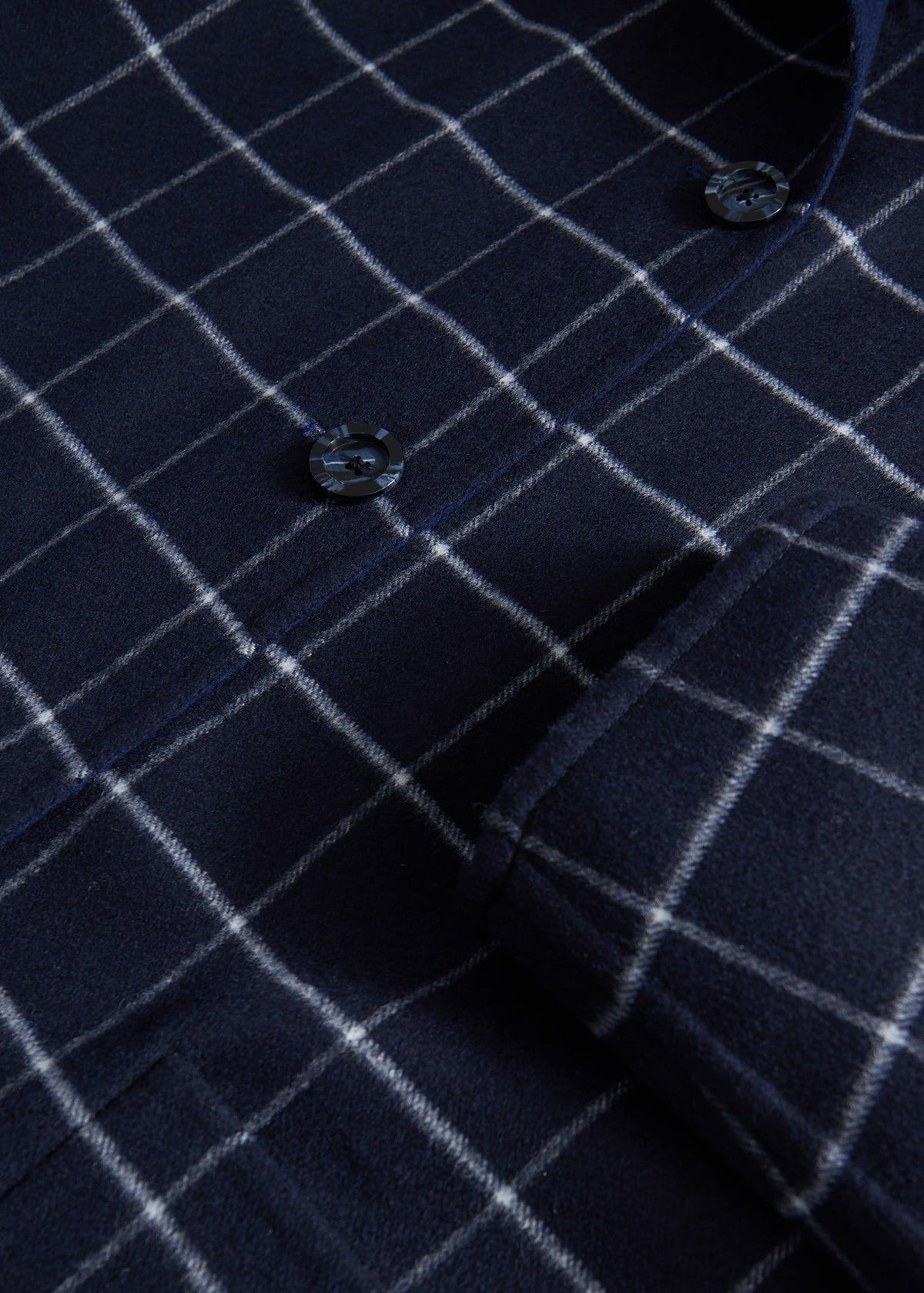 Reversible Double Face Cashmere Mac Coat Navy/Royal Blue - Paul Stuart