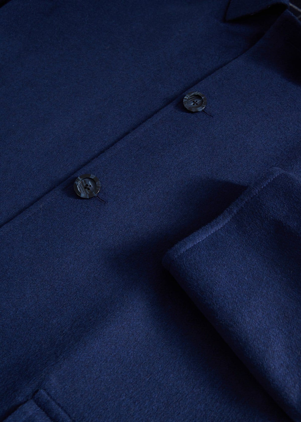 Reversible Double Face Cashmere Mac Coat Navy/Royal Blue - Paul Stuart