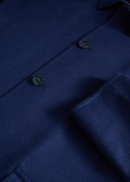 Reversible Double Face Cashmere Mac Coat Navy/Royal Blue - Paul Stuart