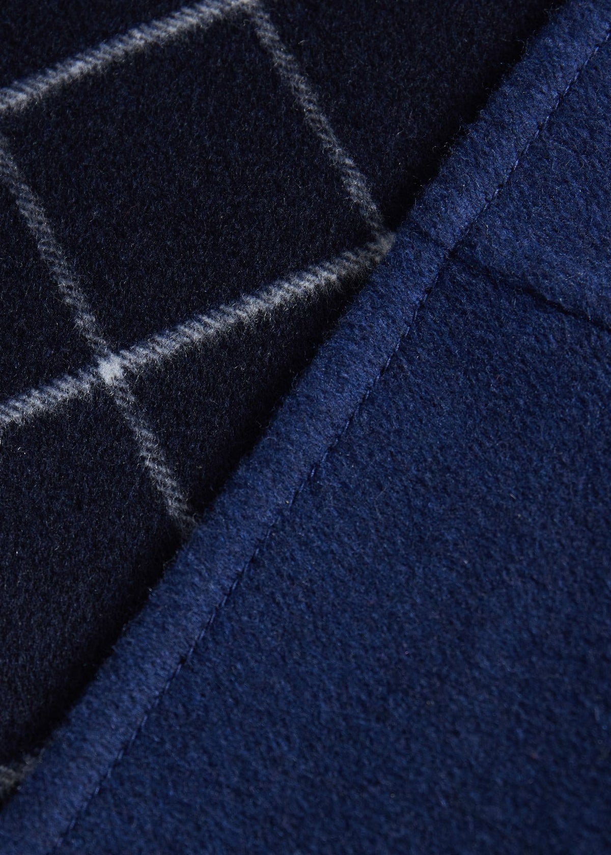 Reversible Double Face Cashmere Mac Coat Navy/Royal Blue - Paul Stuart