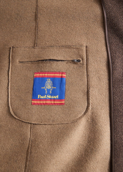 Wool Raw Edge Coat Brown - Paul Stuart