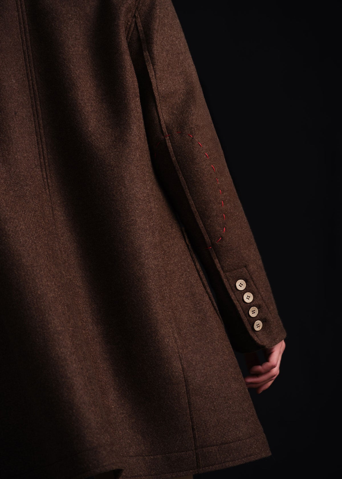 Wool Raw Edge Coat Brown - Paul Stuart