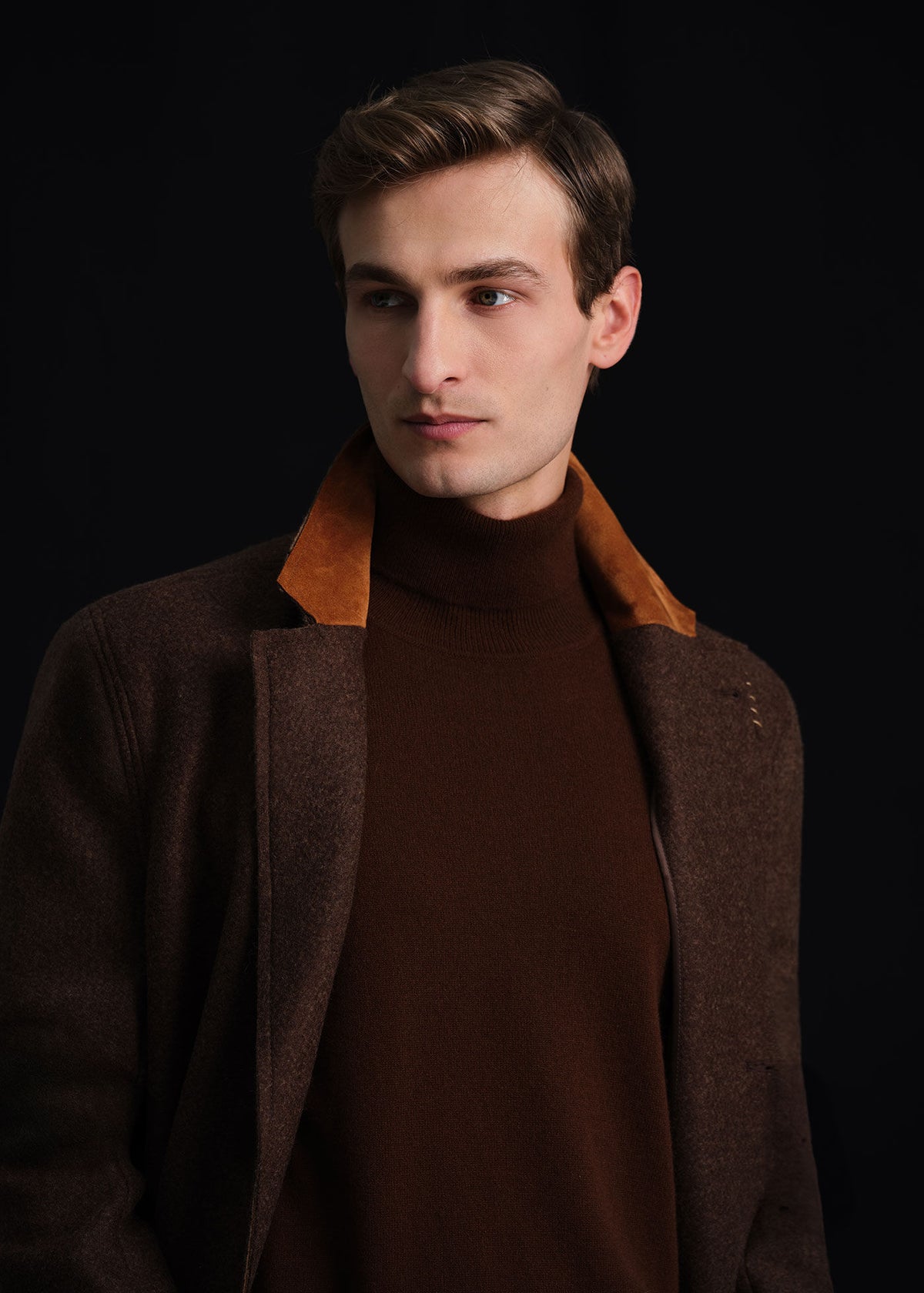 Wool Raw Edge Coat Brown - Paul Stuart