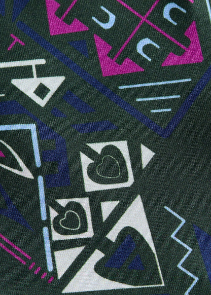 Abstract Print Pocket Square Bottle Green - Paul Stuart