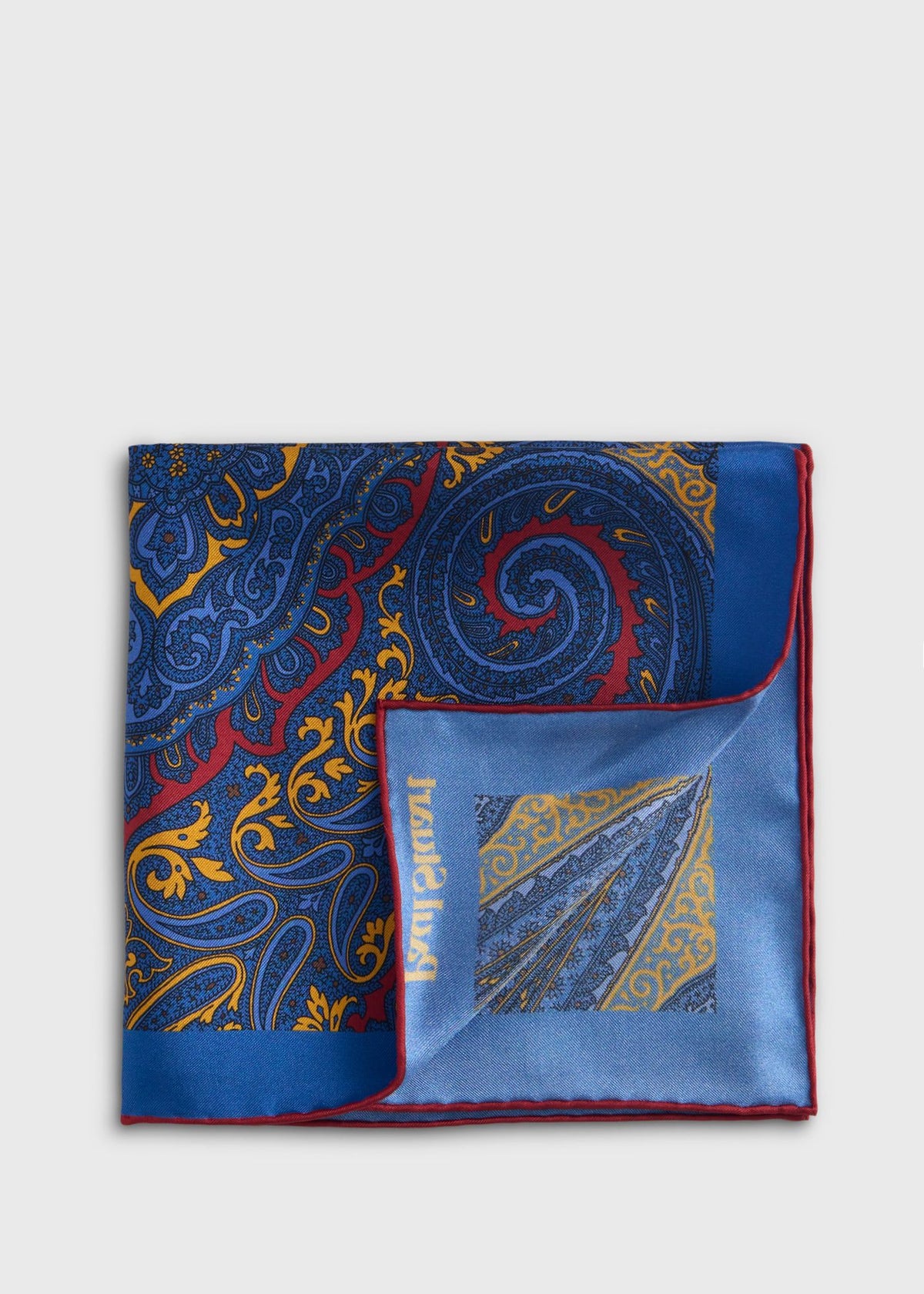 Geometric Print Pocket Square Blue Multi - Paul Stuart