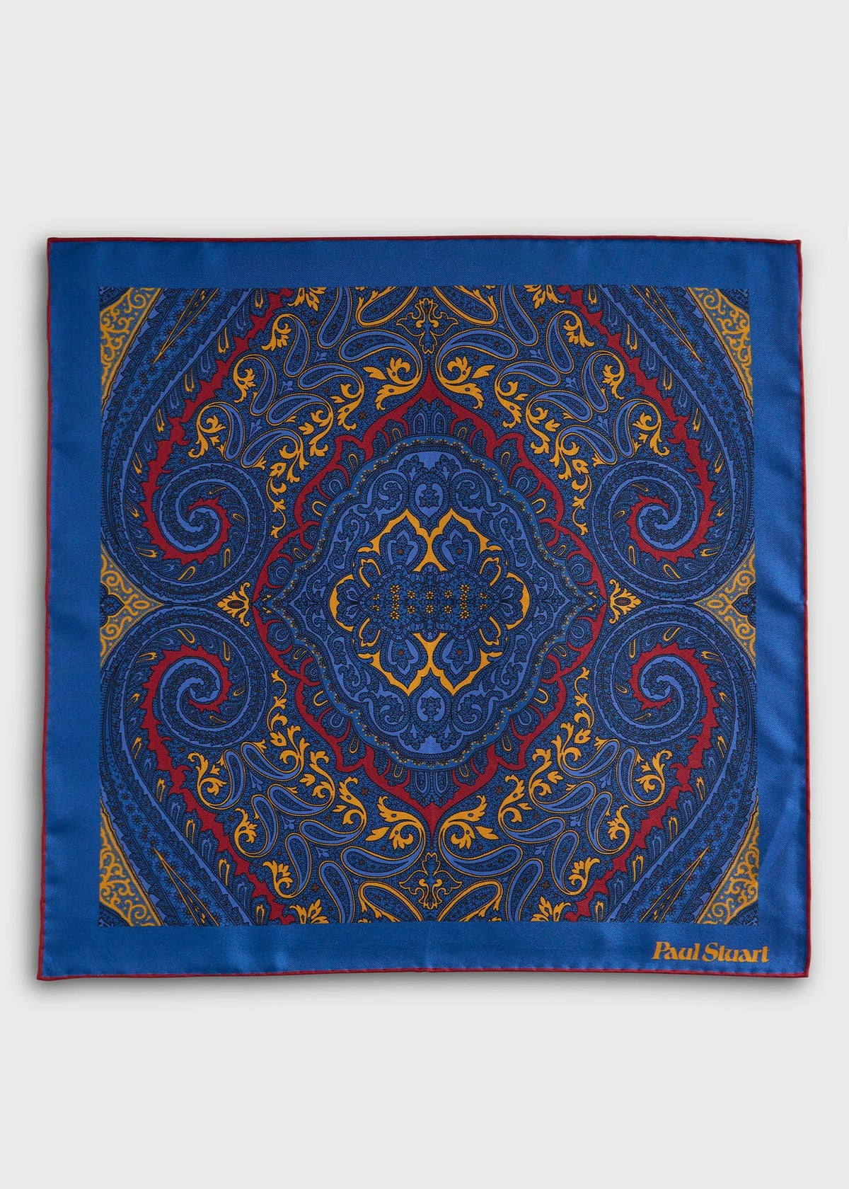 Geometric Print Pocket Square Blue Multi - Paul Stuart