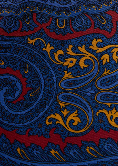 Geometric Print Pocket Square Blue Multi - Paul Stuart
