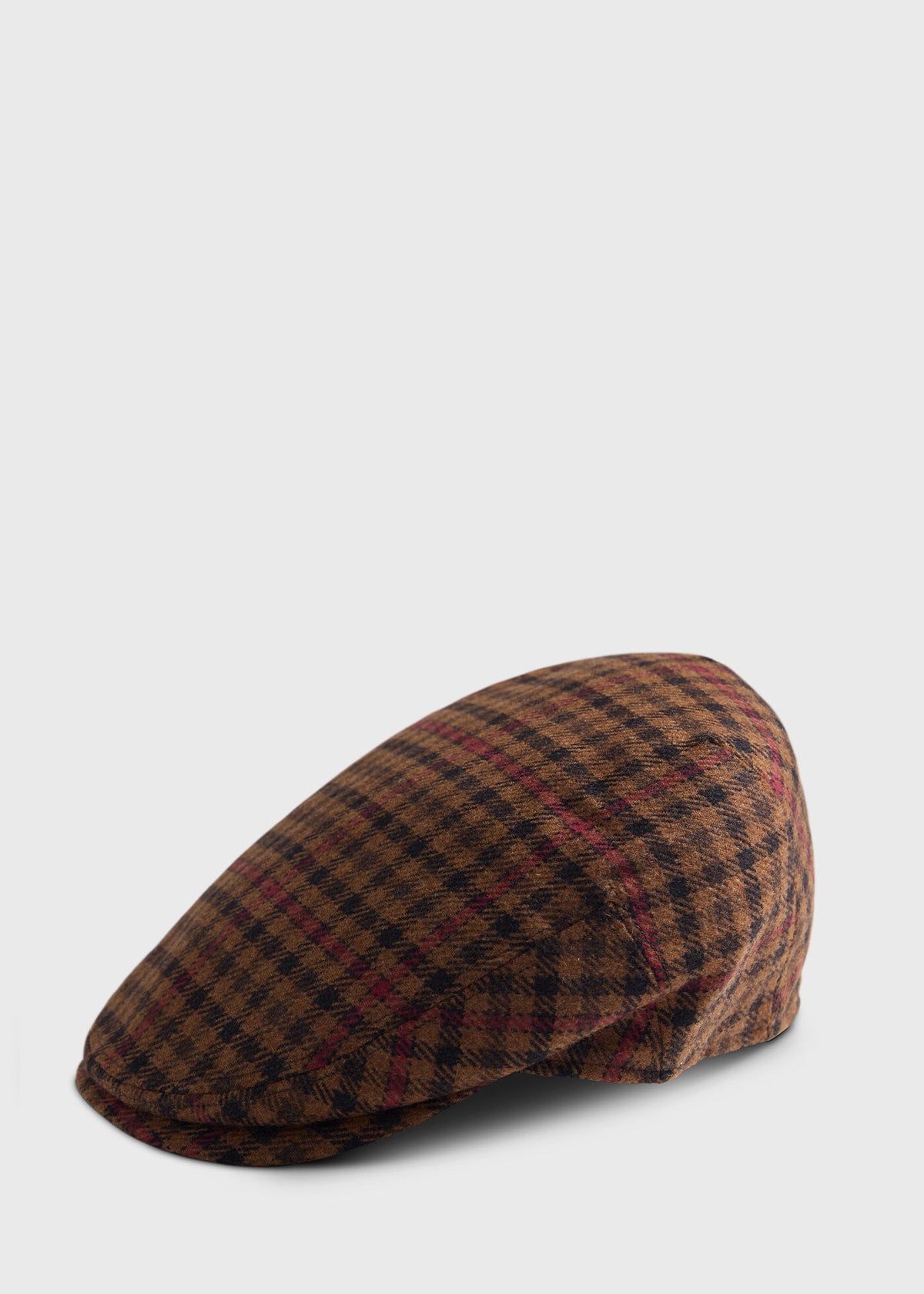 Wool Check County Cap Brown - Paul Stuart